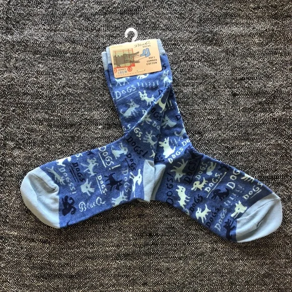 DONATED to UCB Silent Auction NWT Blue Q DOGS! Womens Crew Socks - Picture 4 of 5
